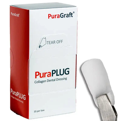 PuraPLUG Resorbable Collagen Plug, 10 mm x 20 mm, Box of 10. Ideal