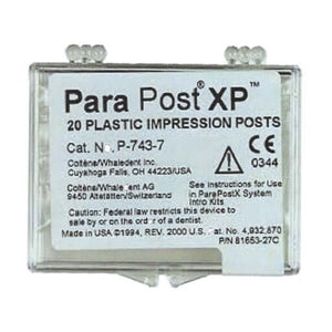 ParaPost XP P743-7 green .070" (1.75mm) plastic impression post, 20 post refill | SurgiMac Dental Supply
