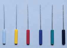 Premier #25 Stainless Steel Barbed Broaches with Color-coded Plastic Handle