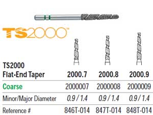TS2000 Speed Cut Diamond FG #2000.7 Flat End Taper Coarse, pack of 5