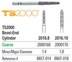 TS2000 Speed Cut Diamond FG #2016.8 Bevel End Cylinder Coarse, pack of 5