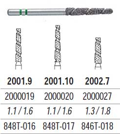TS2000 Speed Cut Diamond FG #2001.9 Flat End Taper Coarse, pack of 5