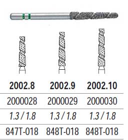 TS2000 Speed Cut Diamond FG #2002.8 Flat End Taper Coarse, pack of 5
