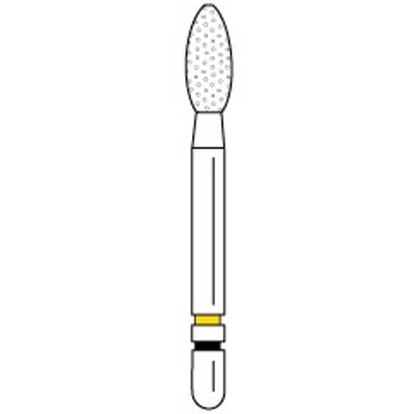 Two Striper Ztech FG #285.5ZX Football Shaped Diamond Bur for Zirconia Adjustment, 3/Pk