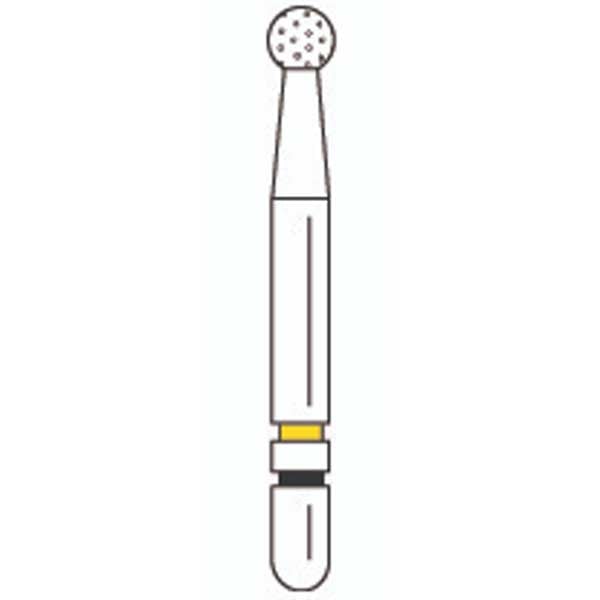 Two Striper Ztech FG #125ZX Round Diamond Bur for Zirconia Adjustment, 3/Pk