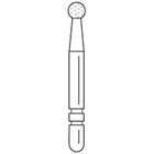 Two Striper Ztech FG #L125ZX Long Shank Round Diamond Bur for Zirconia Adjustment, 3/Pk