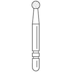 Two Striper Ztech FG #L125ZX Long Shank Round Diamond Bur for Zirconia Adjustment, 3/Pk