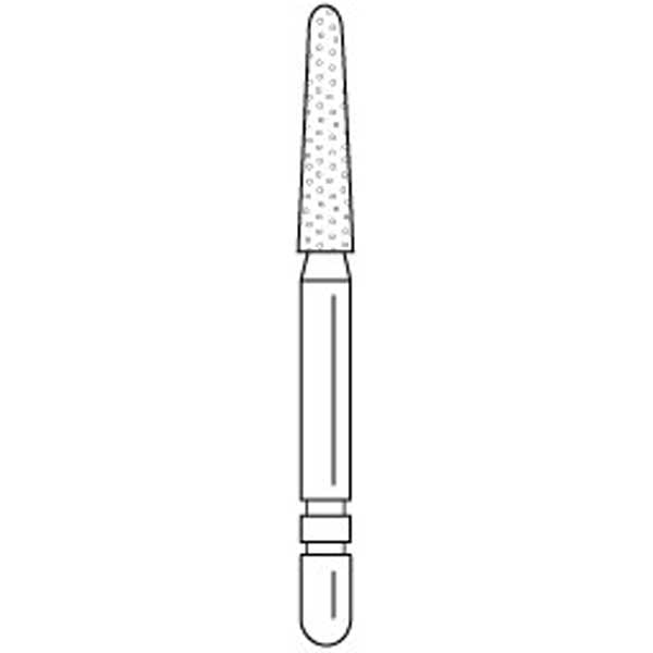 Two Striper Ztech FG #L770.8ZX Long Shank Round End Taper Diamond Bur for Zirconia Adjustment, 3/Pk