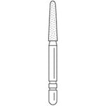 Two Striper Ztech FG #L770.8ZX Long Shank Round End Taper Diamond Bur for Zirconia Adjustment, 3/Pk