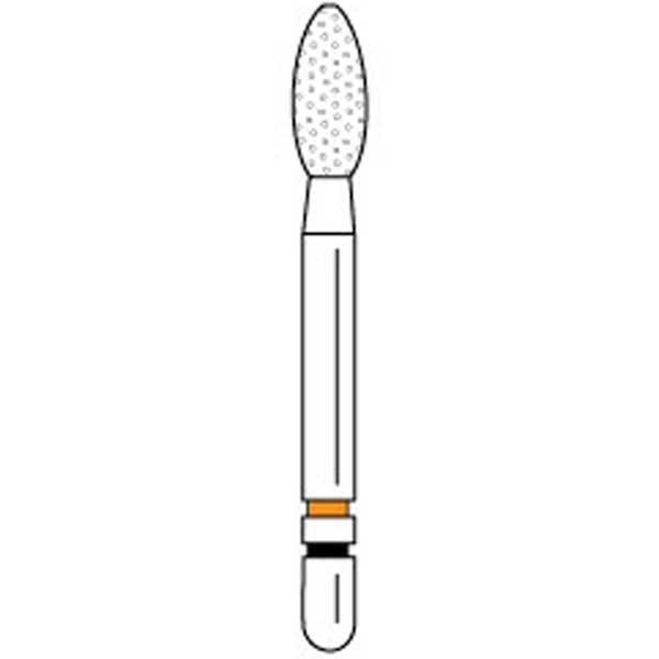 Two Striper Ztech FG #285.5ZF Football Shaped Diamond Bur for Zirconia Adjustment, 5/Pk