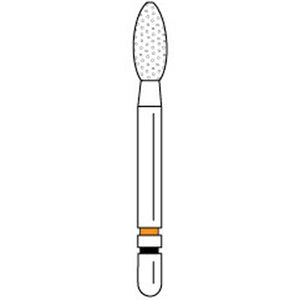 Two Striper Ztech FG #285.5ZF Football Shaped Diamond Bur for Zirconia Adjustment, 5/Pk