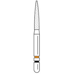 Two Striper Ztech FG #L260.8ZF Long Shank Flame Shaped Diamond Bur for Zirconia Adjustment, 5/Pk