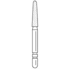 Two Striper Ztech FG #L770.8ZM Long Shank Round End Taper Diamond Bur for Zirconia Adjustment, 5/Pk