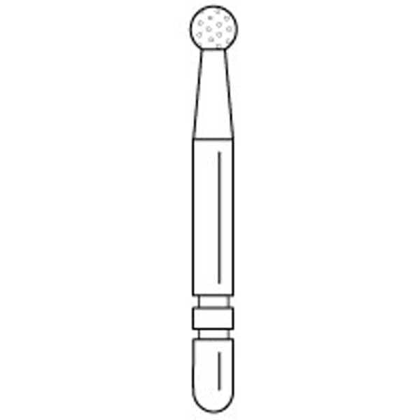Two Striper Ztech FG #L125ZM Long Shank Round Diamond Bur for Zirconia Adjustment, 5/Pk