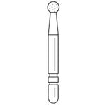 Two Striper Ztech FG #L125ZM Long Shank Round Diamond Bur for Zirconia Adjustment, 5/Pk
