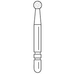 Two Striper Ztech FG #L125ZM Long Shank Round Diamond Bur for Zirconia Adjustment, 5/Pk