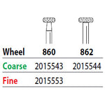 Two Striper FG #860 Coarse Wheel shaped Diamond Bur. Pack of 5