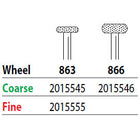 Two Striper FG #866 Coarse Wheel shaped Diamond Bur. Pack of 5