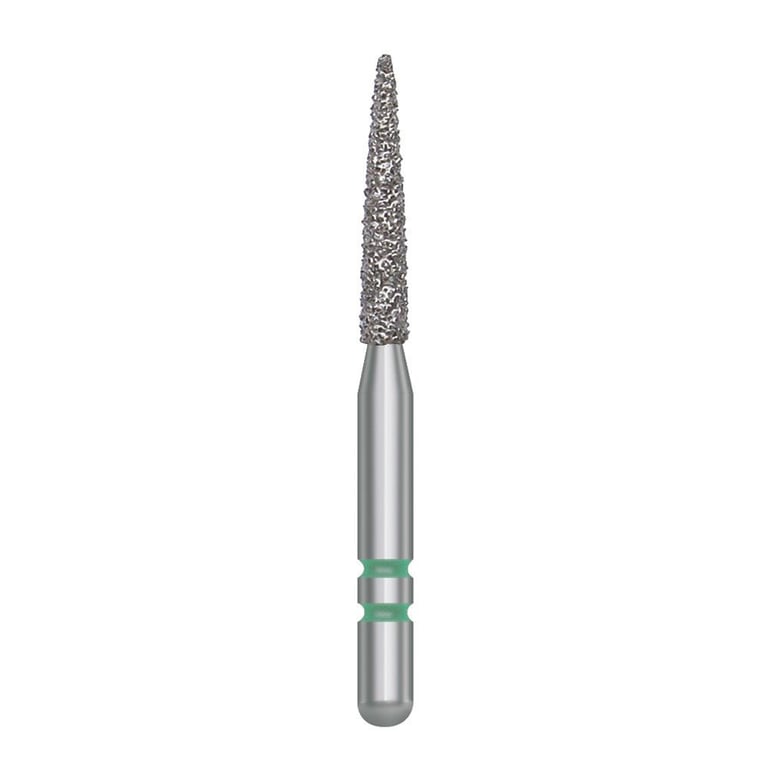 Two Striper FG #260.8 Coarse Diamond Burs, Flame shaped. Pack of 5