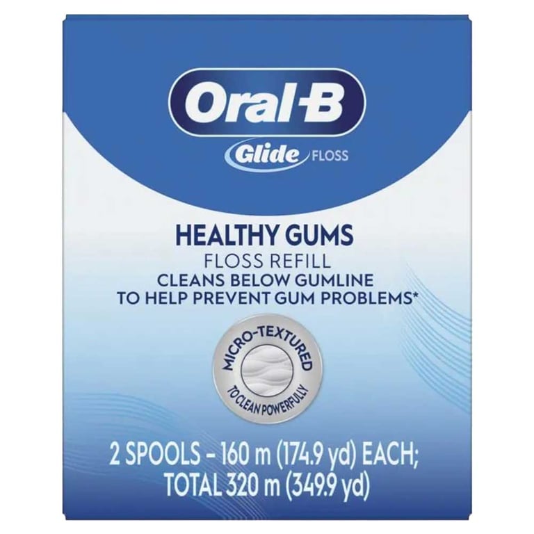 Oral-B Glide Pro-Health Healthy Gums Floss, 2 x 160m Spools/Box