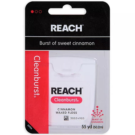 Reach Dental Floss, Clean Burst Cinnamon, 55 yds, 36/cs