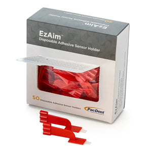EzAim Individually Cut Adhesive Sensor Holder Bitewing Red, 50/pk | SurgiMac Dental Supply