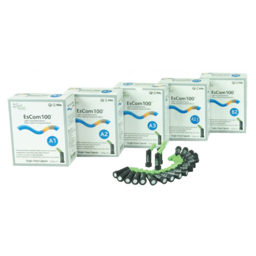 EsCom100 A1 capsules 20/box. Light-Cured Restorative Nano Hybrid Composite