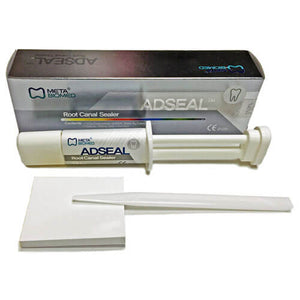 Adseal - Resin-Based Root Canal Sealer, Radiopaque, 13.5 Gm. Dual Syringe (9 Gm. Base and 4.5 Gm. Catalyst), 1 Spatula, 1 Mixing Plate. Excellent biocompatibility . Working time: 35 minutes at 23C (73F). Setting time: 45 minutes at 37C (99F). | SurgiMac D