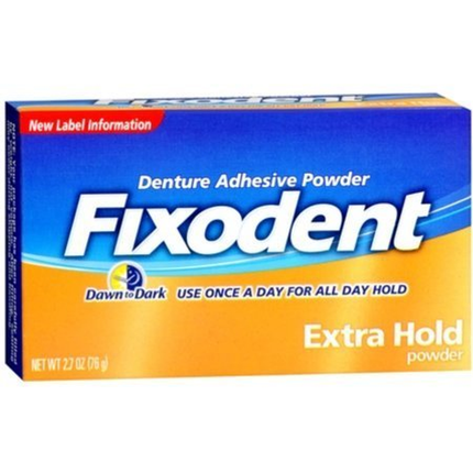 Fixodent, Extra Hold Denture Adhesive Powder, 2.7oz, 24/cs