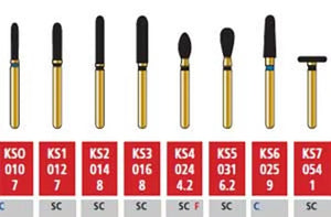 Alpen FG #KS3.016 SuperCoarse Grit, KS Series Diamond Bur. Package of 5 Burs | SurgiMac Dental Supply