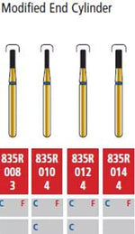 Alpen FG #835R.014 Coarse Grit, Modified Shoulder Cylinder Diamond Bur. Package | SurgiMac Dental Supply