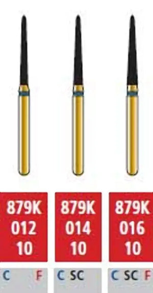 Alpen FG #879K.023 Coarse Grit, Curettage/Pointed Taper Diamond Bur. Package | SurgiMac Dental Supply