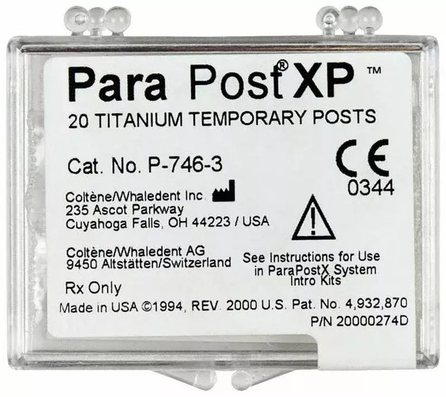 ParaPost XP P746-3 brown .036" (9mm) temporary titanium post, 20 post refill | SurgiMac Dental Supply