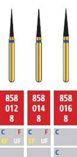 Alpen FG #858.016 Coarse Grit, Flame Shaped Diamond Bur. Package of 5 Burs | SurgiMac Dental Supply