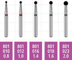 Alpen x1 FG #801.016 Coarse Grit, Ball Shaped, Single Use Diamond Bur. Package | SurgiMac Dental Supply