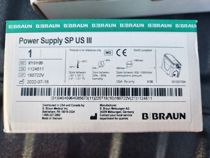 Infusion Pump Power Cord BBraun 8713112D