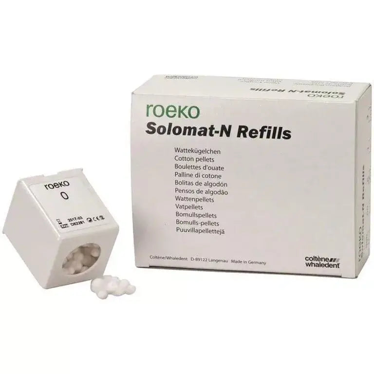 Roeko Solomat-N Cotton #0 Pellet Refills, 4.8 mm, package of 6 cartridges | SurgiMac Dental Supply