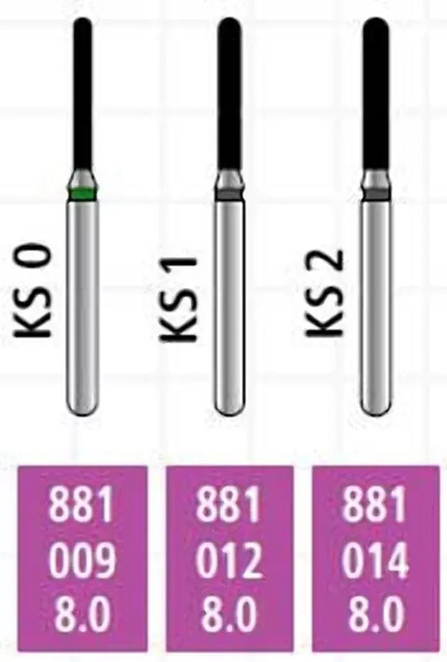 Alpen x1 FG #881.012 Super Coarse Grit, Round End Cylinder, Single Use Diamond | SurgiMac Dental Supply