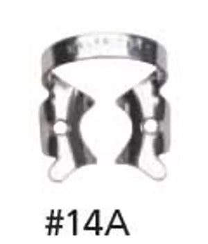 Hygenic #14A Winged Rubber Dam Clamp Downward Sloped Jaws for Large, Partially | SurgiMac Dental Supply