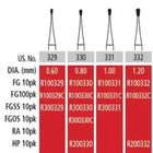 Alpen RA #330 Pear shaped carbide bur for Slow Speed Latch, package of 10 | SurgiMac Dental Supply