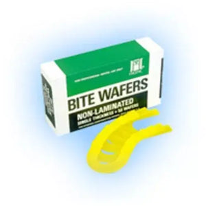Hygenic Bite Wafers - U-shaped Lemon Yellow Soft, Non-Laminated, Box of 50 | SurgiMac Dental Supply