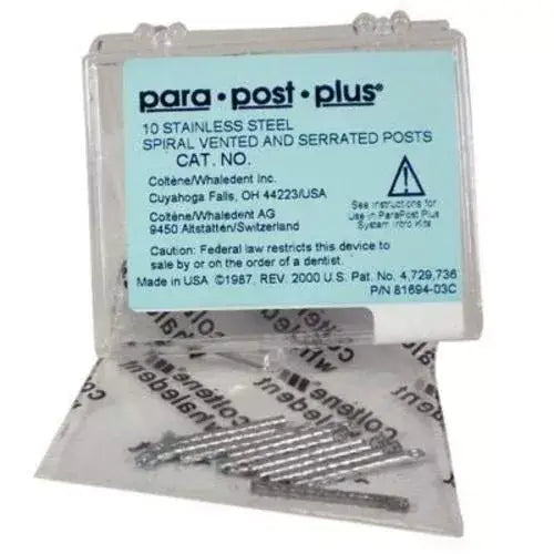 ParaPost Plus P244-6 black .060" (1.5mm) stainless steel post, 10 post refill | SurgiMac Dental Supply