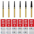 Alpen FG #847.018 Fine Grit, Flat End Taper Diamond Bur. Package of 5 Burs | SurgiMac Dental Supply