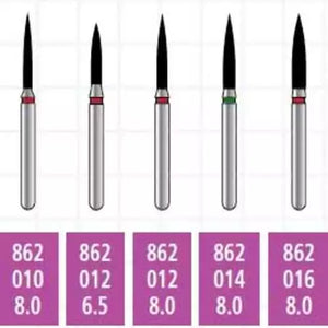 Alpen x1 FG #862.014 Coarse Grit, Flame Shaped, Single Use Diamond Bur. Package | SurgiMac Dental Supply