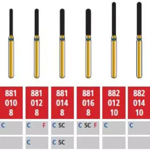 Alpen FG #881.016 Supercoarse Grit, Round End Cylinder Diamond Bur. Package | SurgiMac Dental Supply