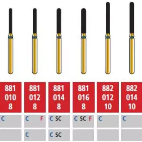 Alpen FG #881.016 Supercoarse Grit, Round End Cylinder Diamond Bur. Package | SurgiMac Dental Supply