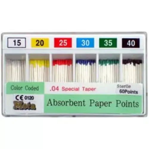 Hygenic Coarse Absorbent Paper Points, White. Box of 200 Points | SurgiMac Dental Supply
