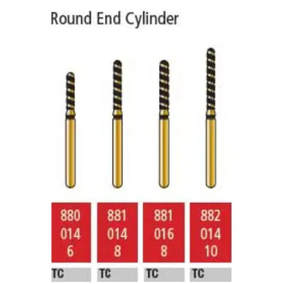 Alpen Turbo Cut FG #881.016 Supercoarse Grit, Round End Cylinder Turbo Cut