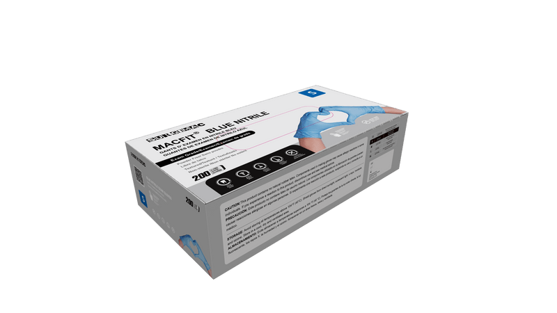 Nitrile Exam Gloves MacFit by SurgiMac | Blue | 200 Count 2215-XS
