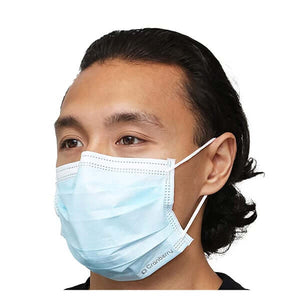Cranberry S3+ Earloop Masks 3-PLY, BLUE, Quad-Fold Design | SurgiMac Dental Supply